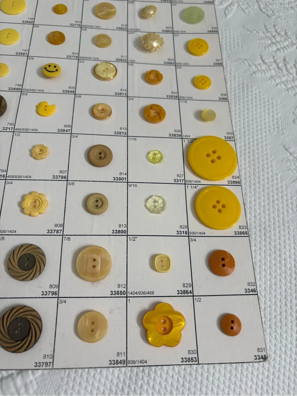 Vintage button collection salesman sample card yellow, leather, wood lot of  120